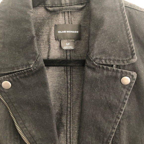 Club monaco denim motorcycle vest jacket - Picture 3 of 4